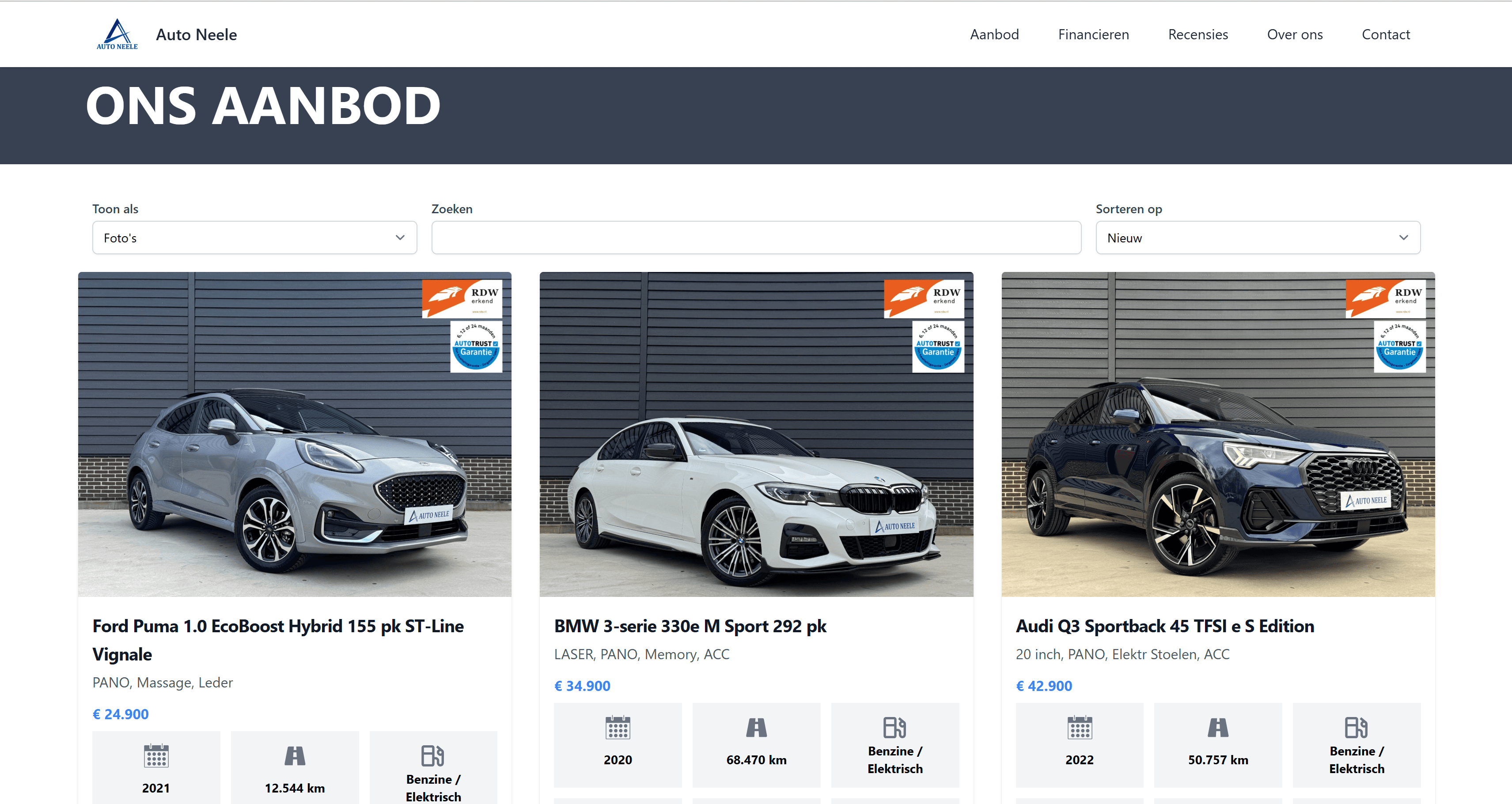 Auto neele auto integratie